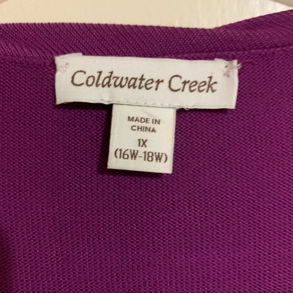 Coldwater Creek Purple Wine Plum Twisted Button Down Cardigan. Size 1X (16W-18W) - Picture 3 of 10